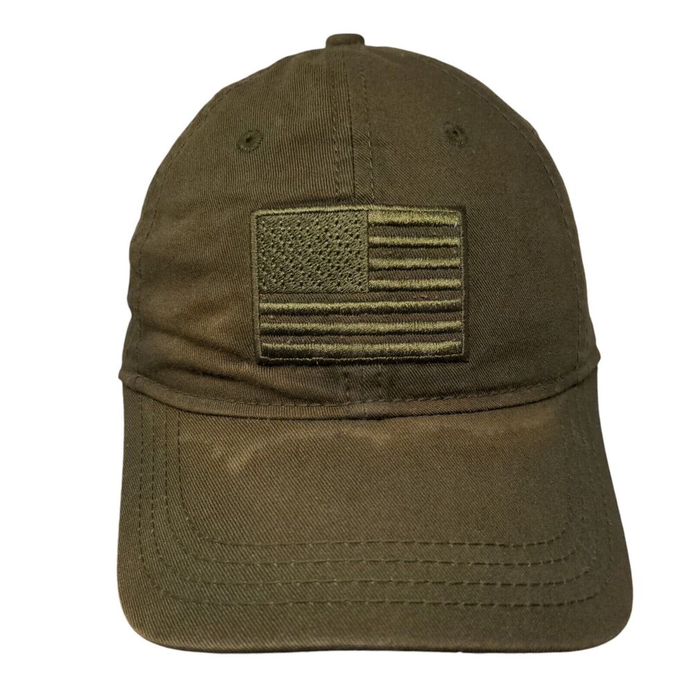 USA Flag Strapback Hat Brownish-Green One Size Patriotic Academy Sports Outdoors